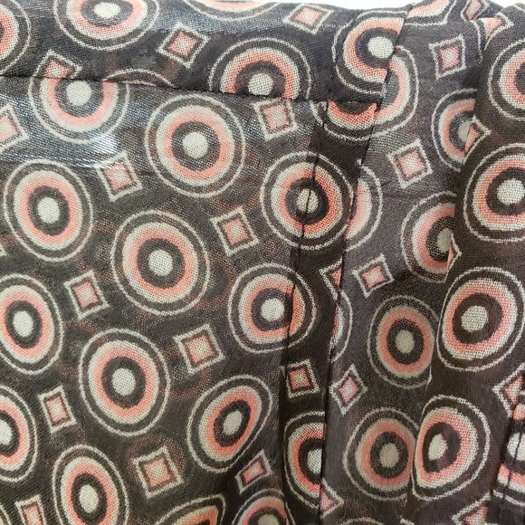 Ann Taylor Women's Copper Semi Sheer Button Down Tie Neck 0P Shirt Top Blouse - Picture 4 of 12